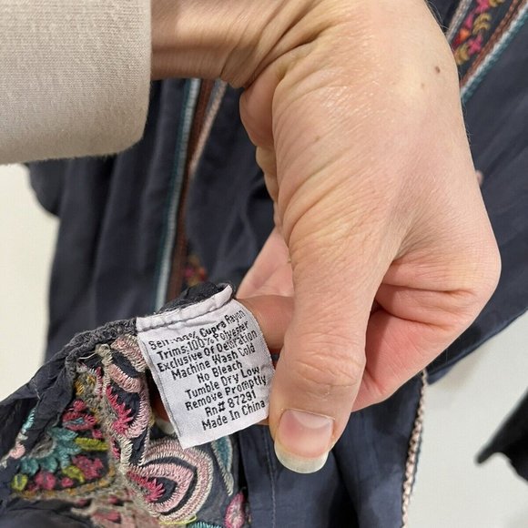 Johnny Was Black Tunic with Multicolor Embroidery - Picture 5 of 8